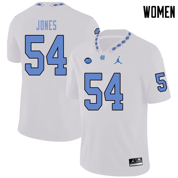 Jordan Brand Women #54 Avery Jones North Carolina Tar Heels College Football Jerseys Sale-White